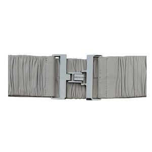 KAREN MILLEN Women’s Grayish Leather Wide Belt Size S Elasticized